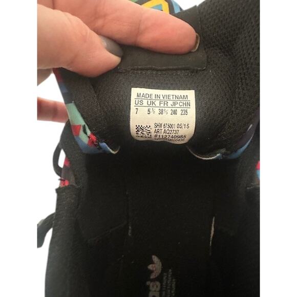 Adidas ZX Flux Rainbow Multi Color Lace Up Low Top Sneakers Mens Sz 7 - Picture 9 of 10